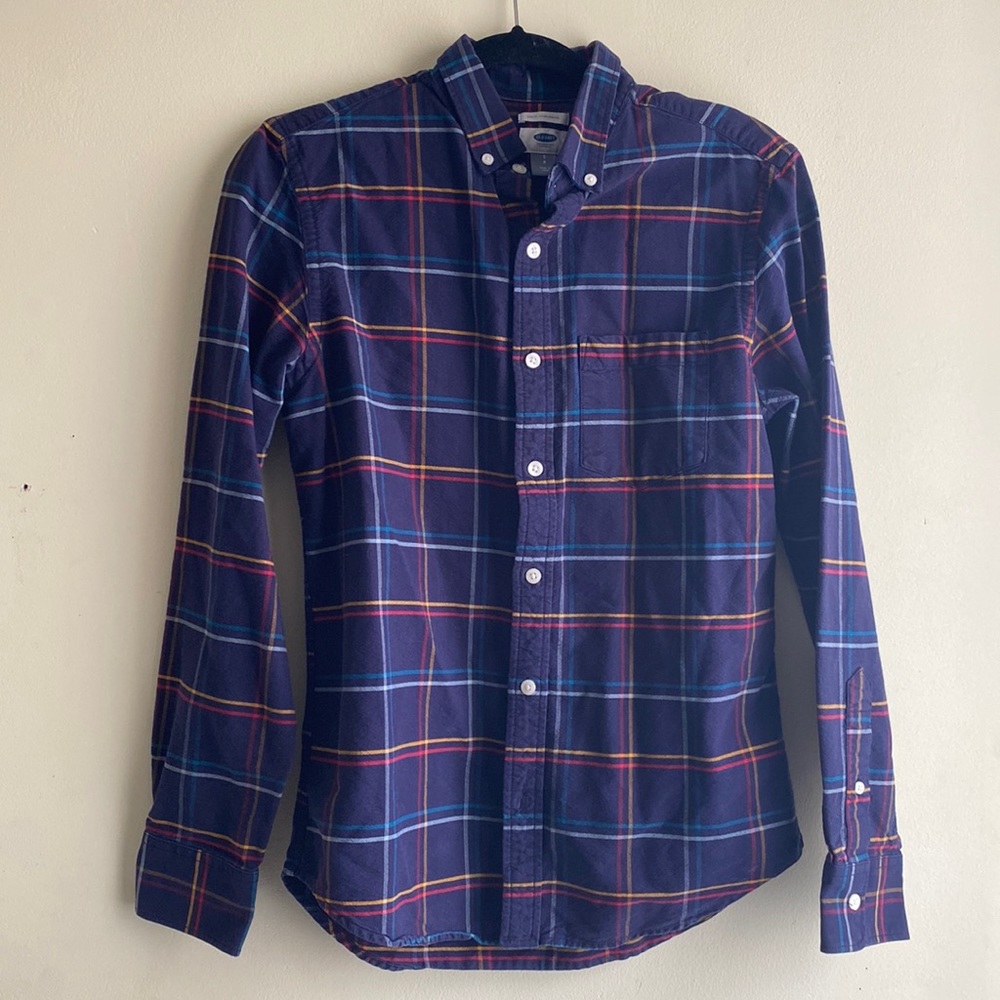 Old Navy Mens Blue Striped Flannel size Small